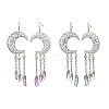 2 Pairs Moon Natural Quartz Crystal Dangle Earrings EJEW-JE06765-2