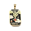 Tarot 304 Stainless Steel Enamel Pendants STAS-M119-09A-G-1