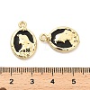 Rack Plating Alloy Black Enamel Pendants PALLOY-Q005-11G-3