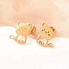 4 Pairs 304 Stainless Steel Stud Earrings EJEW-G469-02G-03-2