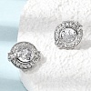 Brass Micro Pave Cubic Zirconia Stud Earrings EJEW-G471-05P-4