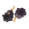 Natural Banded Amethyst Pendants G-P628-04G-03-2