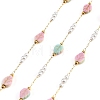 Handmade Stainless Steel & Natural Shell & ABS Plastic Pearl Beaded Link Chains SA-CBA6C37-02G-01-1