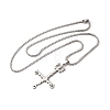 Non-Tarnish Cross Pendant Necklaces NJEW-C044-04P-2