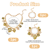 CCB Plastic Graduated Heart Pendant Aluminum Twisted Chain Necklaces & Brass Charm Bracelets & Round Beaded Bracelets Sets for Women SJEW-DC0001-02-2
