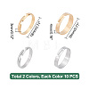 Unicraftale 40Pcs 4 Style 201 Stainless Steel Plain Band Adjustable Rings for Women STAS-UN0037-14-4