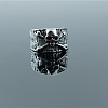 Retro 304 Stainless Steel Rhinestone Skull Finger Rings WG9869E-01-1