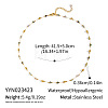 304 Stainless Steel & Natural Gemstone Faceted Rondelle Beads Link Chain Necklaces for Women TY8099-2-1