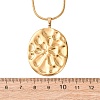 304 Stainless Steel Textured Oval Pendant Necklaces for Women NJEW-C117-01B-G-5