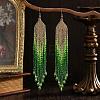 Bohemian Handmade Glass Seed Beads Tassel Dangle Earrings KU8026-1