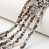 Electroplate Transparent Glass Beads Strands EGLA-A034-T6mm-M-2