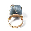 Adjustable Natural Aquamarine Finger Rings RJEW-T019-02E-KC-3