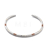 Brass Open Cuff Bangles for Women BJEW-G736-12P-02-2