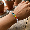 Round Natural Mixed Stone and Acrylic Imitation Pearl Beaded Stretch Bracelets for Women CO7250-1
