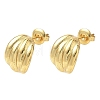 304 Stainless Steel Chunky Ribbed Stud Earrings for Women EJEW-K333-26G-4