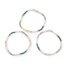 Natural Apatite & Quartz Crystal & Cultured Freshwater Pearl Beaded Bracelets for Women BJEW-JB13713-1