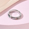 304 Stainless Steel Rhinestone Rotating Finger Rings RB-CBACDE8-02P-2
