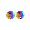 Rainbow Color 304 Stainless Steel Stud Earring Findings STAS-N098-017-2