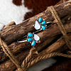 Bohemian Iron Resin Imitation Turquoise Cuff Bangles for Women FS-WG44455-01-4