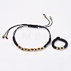 Adjustable Braided Bead Bracelets and Rings Jewelry Sets SJEW-JS01033-01-1