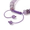 Adjustable Natural Amethyst Braided Bead Bracelets BJEW-F369-A18-4