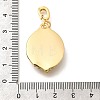 Brass Black Enamel Oval Pendants with Glitter Powder KK-K398-15G-3