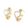 Shell Heart Stud Earrings EJEW-K287-01G-11-1