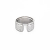 304 Stainless Steel Hammered Open Cuff Ring for Women RJEW-S405-221P-2