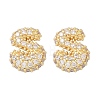 Brass Micro Pave Cubic Zirconia Stud Earrings EJEW-Z091-04G-S-2