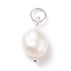 Grade B Natural Cultured Freshwater Pearl Charms PALLOY-JF01497-03-2