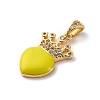 Brass Cubic Zirconia Pendants ZIRC-H122-01G-05-2