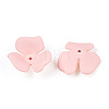 3-Petal Spray Painted Acrylic Bead Caps MACR-N007-01D-1-2