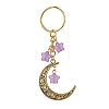 Tibetan Style Alloy Hollow Moon Pendant Keychain KEYC-JKC00690-2