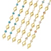 3Pcs 3 Styles Ocean Synthetic Turquoise & Natural Flower Amazonite & Synthetic Turquoise & 304 Stainless Steel Teardrop Handmade Beads Chains AJEW-JB01655-02-1