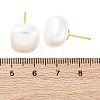 Square Brass & Plastic Stud Earrings for Women EJEW-G425-01G-02-5