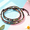 Natural Indian Agate Round Beaded Bracelets BJEW-WH20001-14A-3