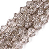 Transparent Crackle Glass Beads Strands GLAA-Q115-04A-03-1