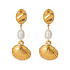 Stainless Steel Shell Shape Dangle Stud Earrings HG2493-5