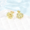 Valentine's Day Flower Brass Stud Earrings EJEW-D351-03G-1