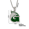 Hip-hop Style Alloy Crystal Rhinestone Eagle Animal Alphabet G Pendant Necklaces WR8601-2-1