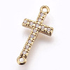 Brass Micro Pave Cubic Zirconia Links LS-ZIRC-E152-43G-RS-1