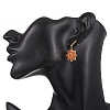 Valentine's Day Flower Natural & Dyed Malaysia Jade Dangle Stud Earrings EJEW-MZ00716-01-5