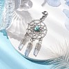 Alloy Woven Net/Web with Synthetic Turquoise Pendants Decorations HJEW-TA00194-02-2