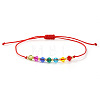 Adjustable Glass Beads Braided Bead Bracelets ER5290-3-1