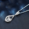 Teardrop 925 Sterling Silver Crystal Moissanite Pendant Necklaces for Women FS-WGA8F32-02-3