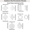 120Pcs 5 Styles 201 Stainless Steel Pendants STAS-BBC0010-50-2