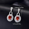 Brass Micro Pave Cubic Zirconia Oval Stud Dangle Earrings for Women BT3883-1-1