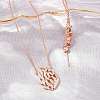 Brass Micro Pave Clear Cubic Zirconia Flame Pendant Adjustable Slider Necklaces KK-CBA4547-10RG-3