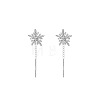 Snowflake 999 Sterling Silver Micro Pave Clear Cubic Zirconia Ear Thread FS-WG73423-02-3