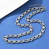 8MM 304 Stainless Steel Twisted Ring Link Chain Necklaces NJEW-Z105-04P-02-2